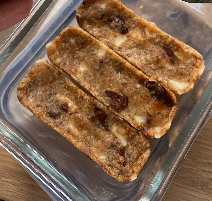 Bars resting in a glass container